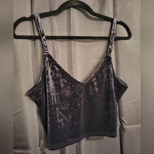 NWT KILLSTAR BLACK VELEVET BURNOUT CROP TOP